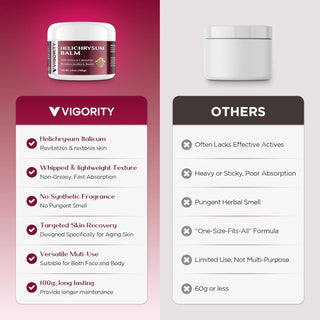 Vigority Helichrysum Balm Soothes & Repairs: Restorative Cream with Arnica & Calendula for Thin, Fragile, Bruised & Aging Skin – Moisturizes & Revitalizes Face & Body – Whipped Texture – 3.4 oz